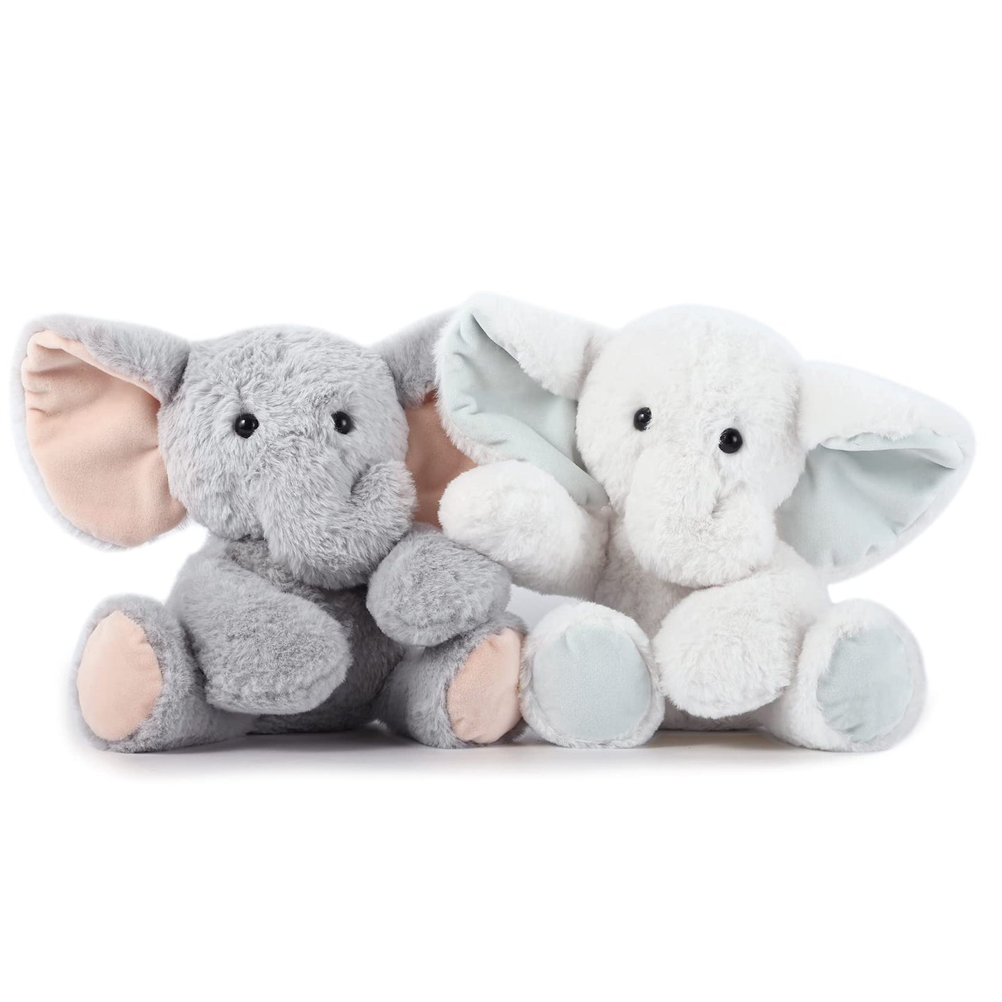 TCBunny Baby Elephant Bedtime Stuffed Animal Plush Toy 11", Kids, Aichie (Grey)
