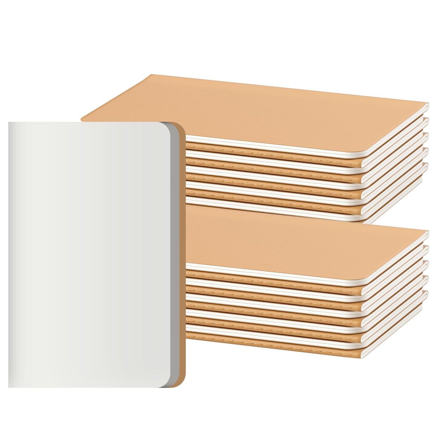 XYark 20 Pack Blank Small Pocket Notebook Journals Bulk with Thick Unlined Paper, 60 Pages, 5.5x3.5 inch, A6 Size, Easy to Carry, Kraft Cover, Diary Writing Sketchbook Subject Notebooks Planner