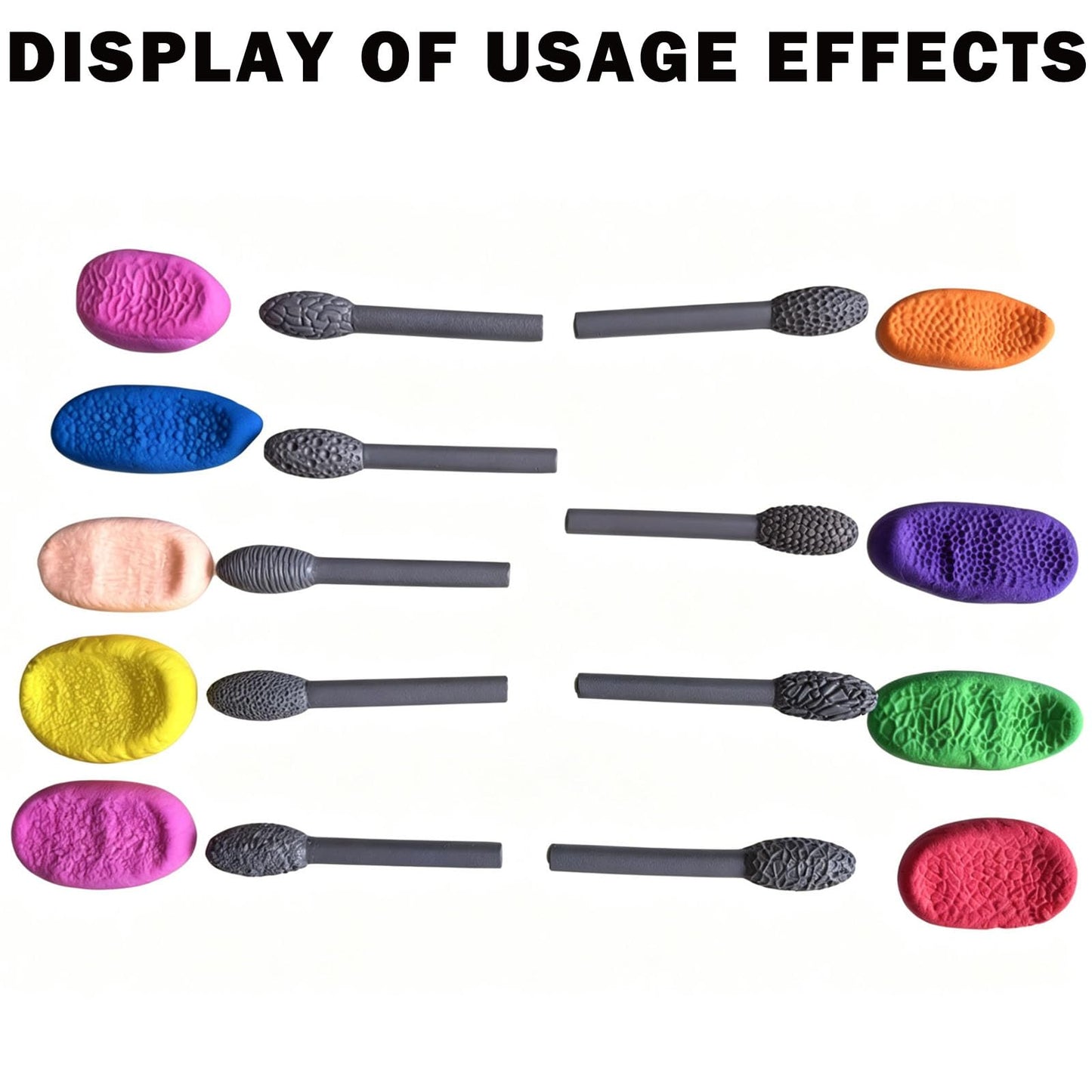 Texture Tool Sets for Clay Art - 9/23pcs Oval Clay Modeling Pattern Rollers Kit with Ergonomic Handles, Small Clay Texture Rollers for Polymer Clay, Pottery (9pcs Single Head)