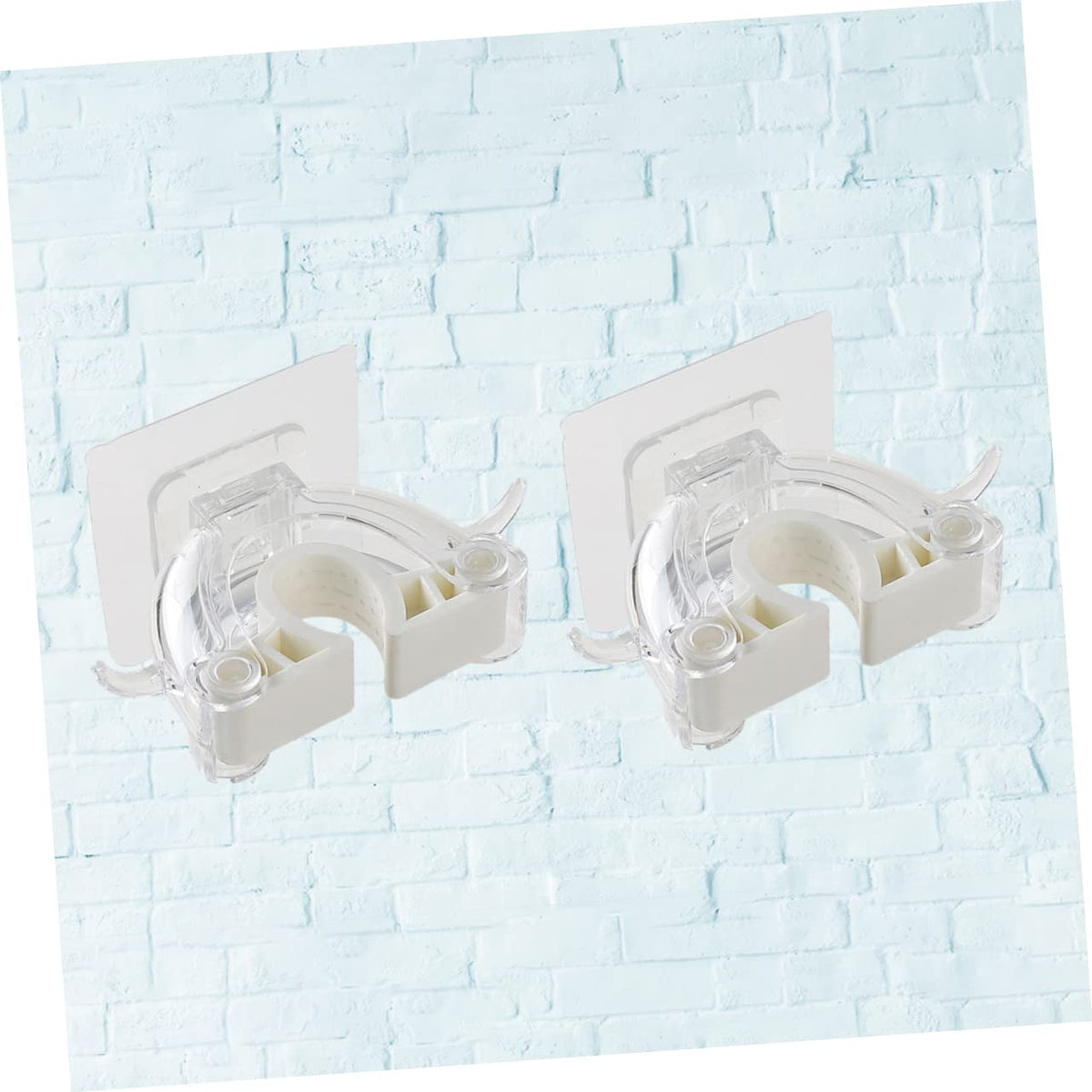 2 Pcs Seamless Mop Holder Wall Mounted No Drill Broom Hanger Clip Plastic Mop Hook for Home Kitchen Bathroom Organizer