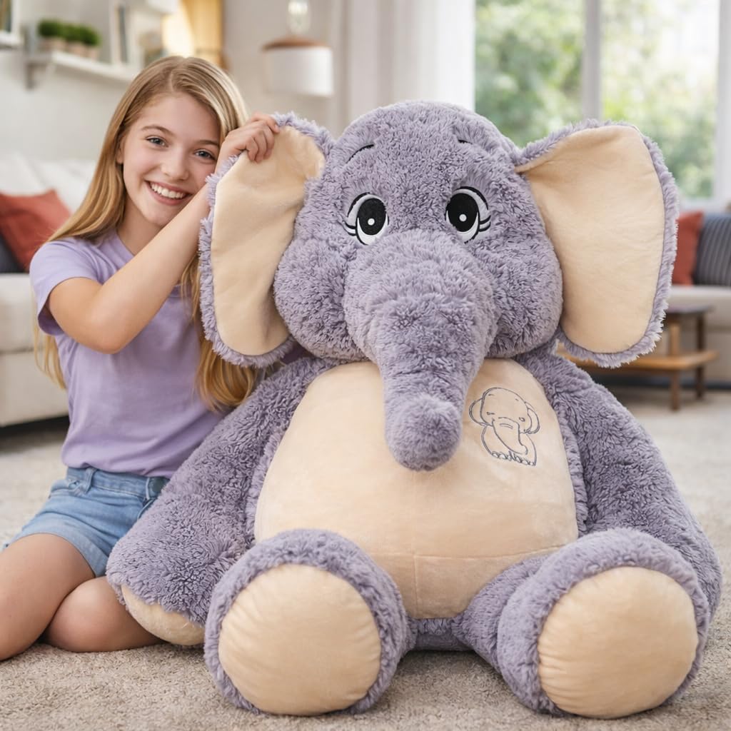 GailiMaiYa Giant Elephant Stuffed Animal 51'',Large Stuffed Elephant Plush Toy Soft Elephant Stuffed Animals for Birthday Mother's Day Christmas
