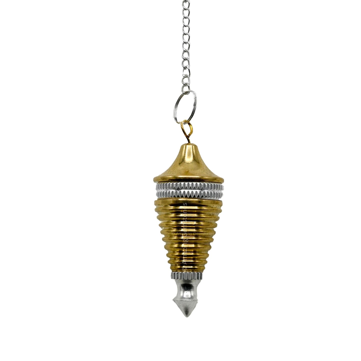 Amazing Gemstone Healing Metal Pendulums for Divination, Gold Gear Plate Hard Coil Steel Copper Pendulum High Energy Pendulo de Bronce Pendulos de Mesa MP12