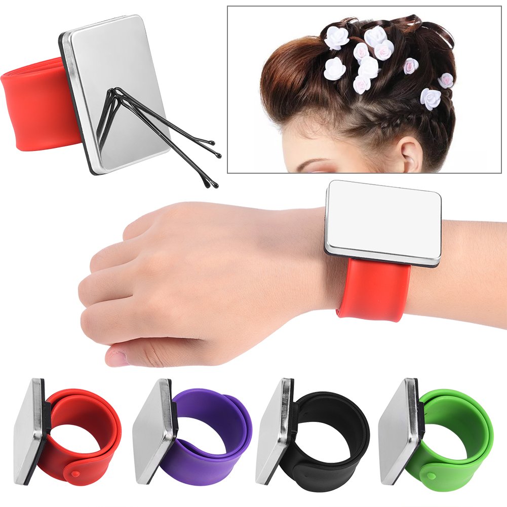 Magnetic Wrist Band, Adjustable Magnetic Wrist Band Hair Clip Collector for Hairdressing Professionals Hairdressing Accessory (Black)