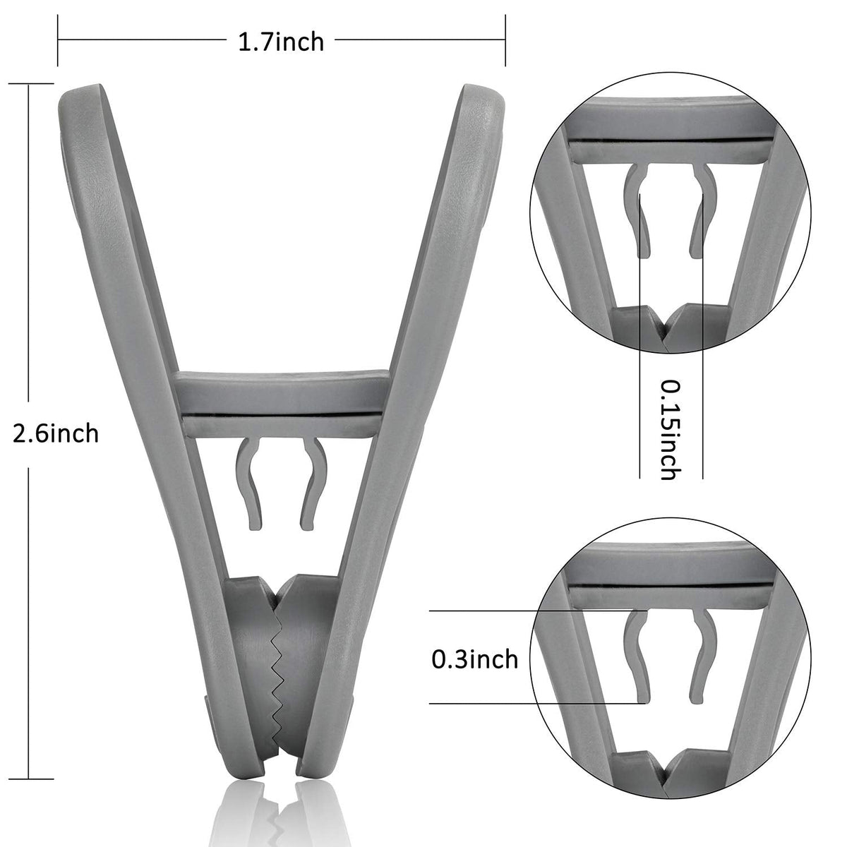 24pc Grey Plastic Hanger Clips (24 Count)