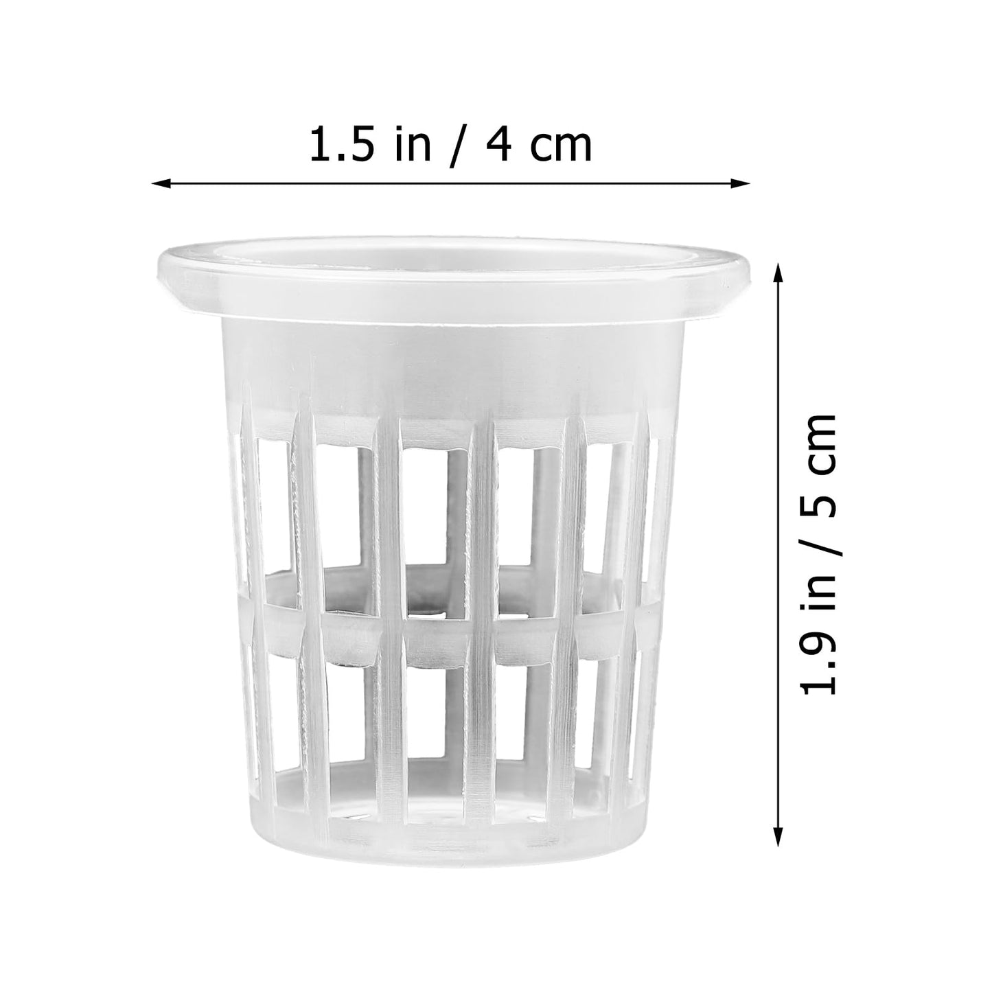 Angoily 1.5" Net Pots, 50PCS Plastic Hydroponic Net Pots Mesh Planter, Garden Hydroponic Nursery Baskets, White Planting Nursery Grow Basket Supplies, Flower Pot Cup