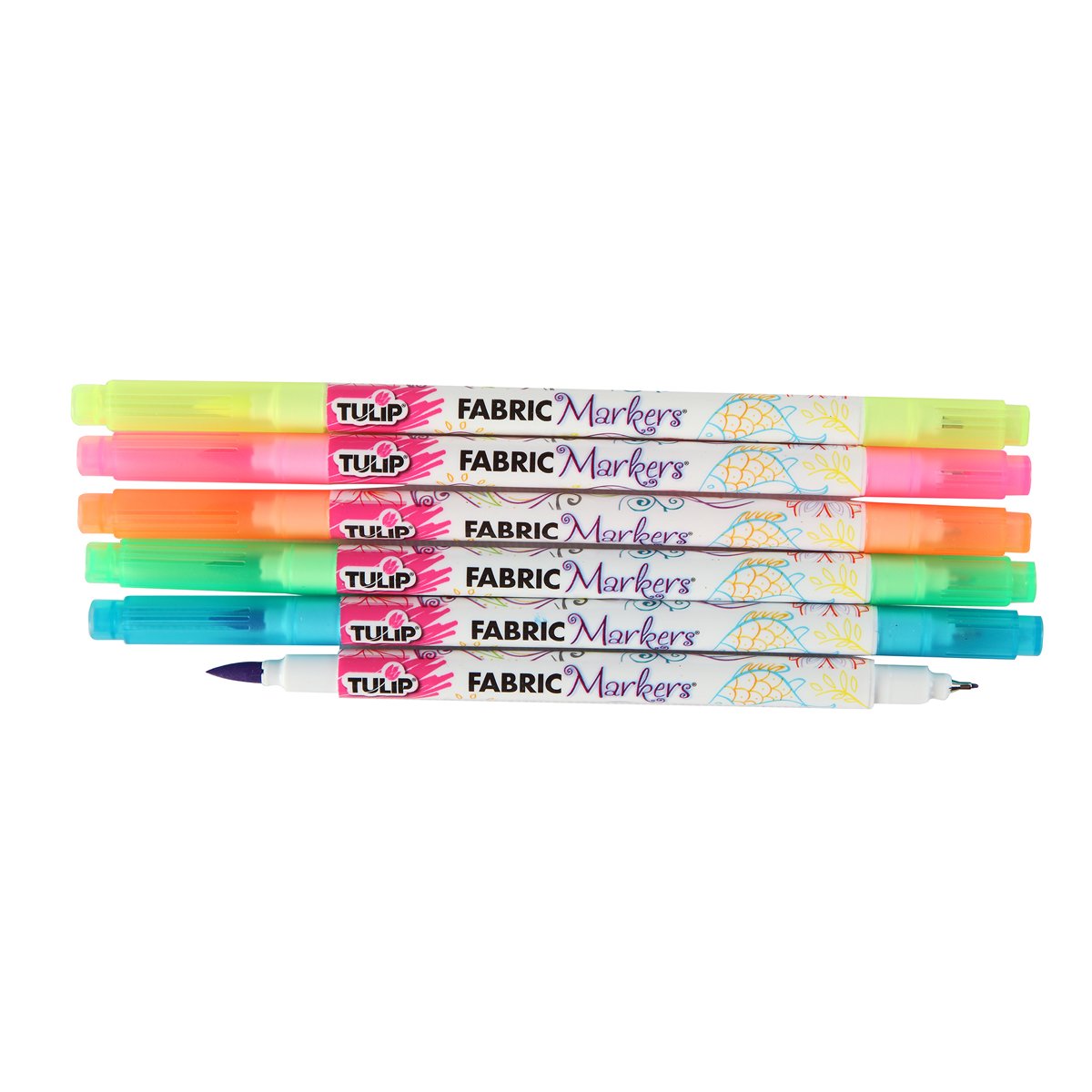 Tulip Dual Tip Fabric Markers 14 Pack - Fine Tip & Brush Tip