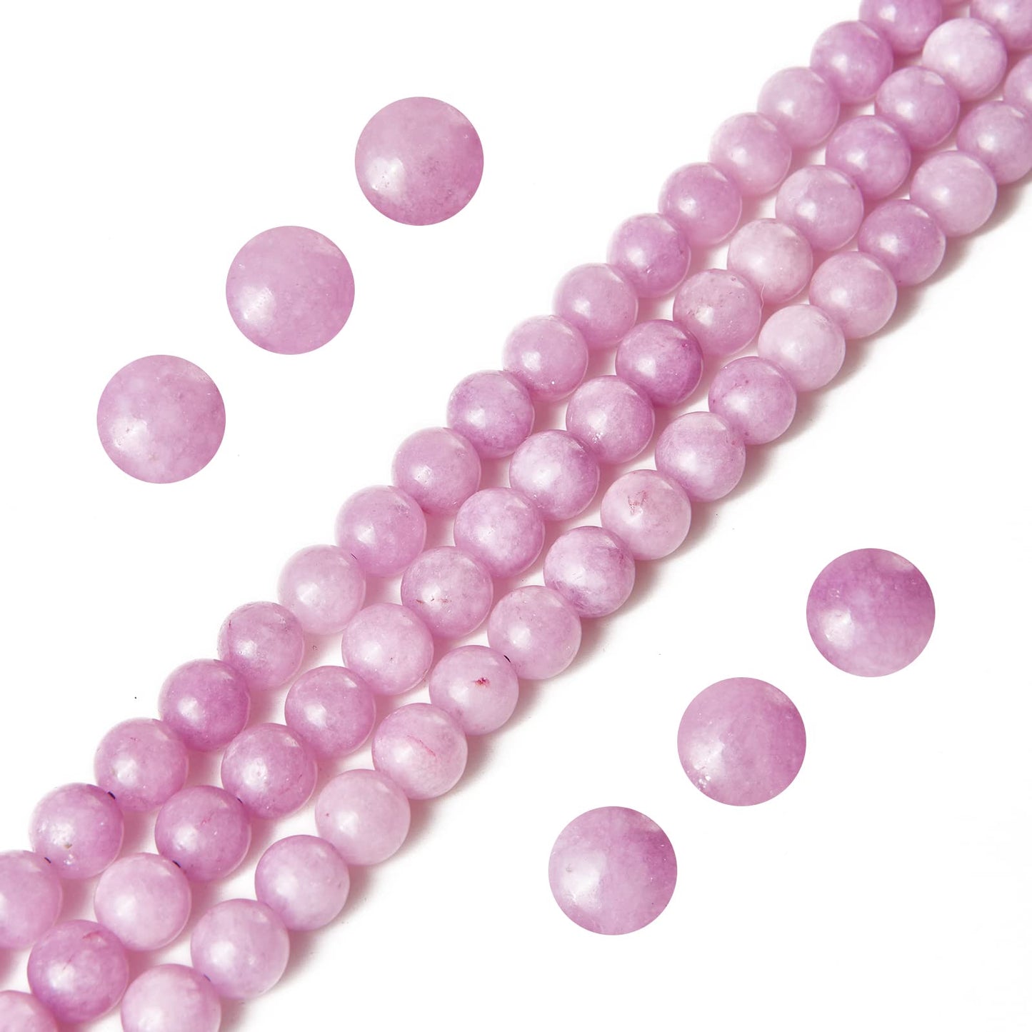 60pcs 6mm Kunzite Beads Natural Gemstone Beads Round Loose Beads for Jewelry Making