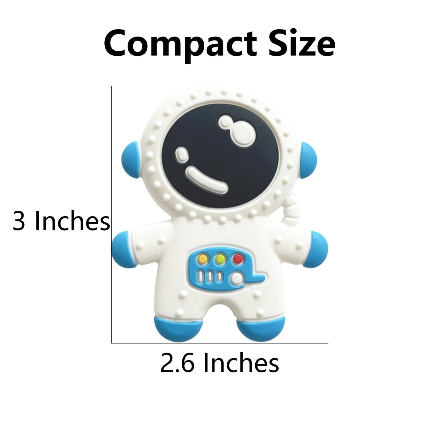 Cuxnoo Baby Teething Spaceman Toy for 3+ Months Infants Sucking, Food Grade Silicon Astronaut Styling Teether, BPA Free (4 in 1 Pack)