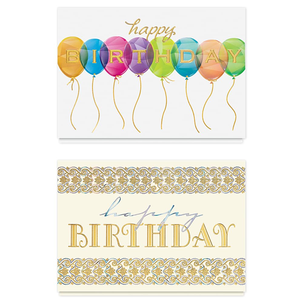 The Gallery Collection - Birthday Cards Assortment Box (35 Cards), Foil & Embossing (Birthday Formal)