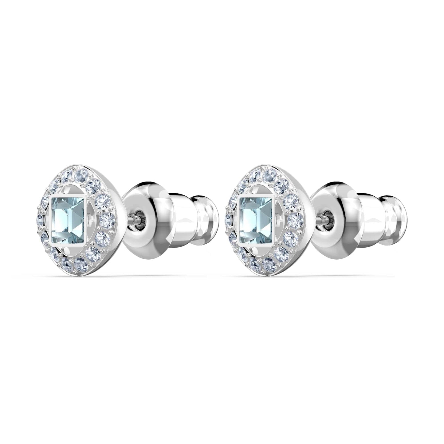 Swarovski Una Angelic Stud Earrings, with Aqua and Clear Crystals and Rhodium Plated Setting, an Amazon Exclusive