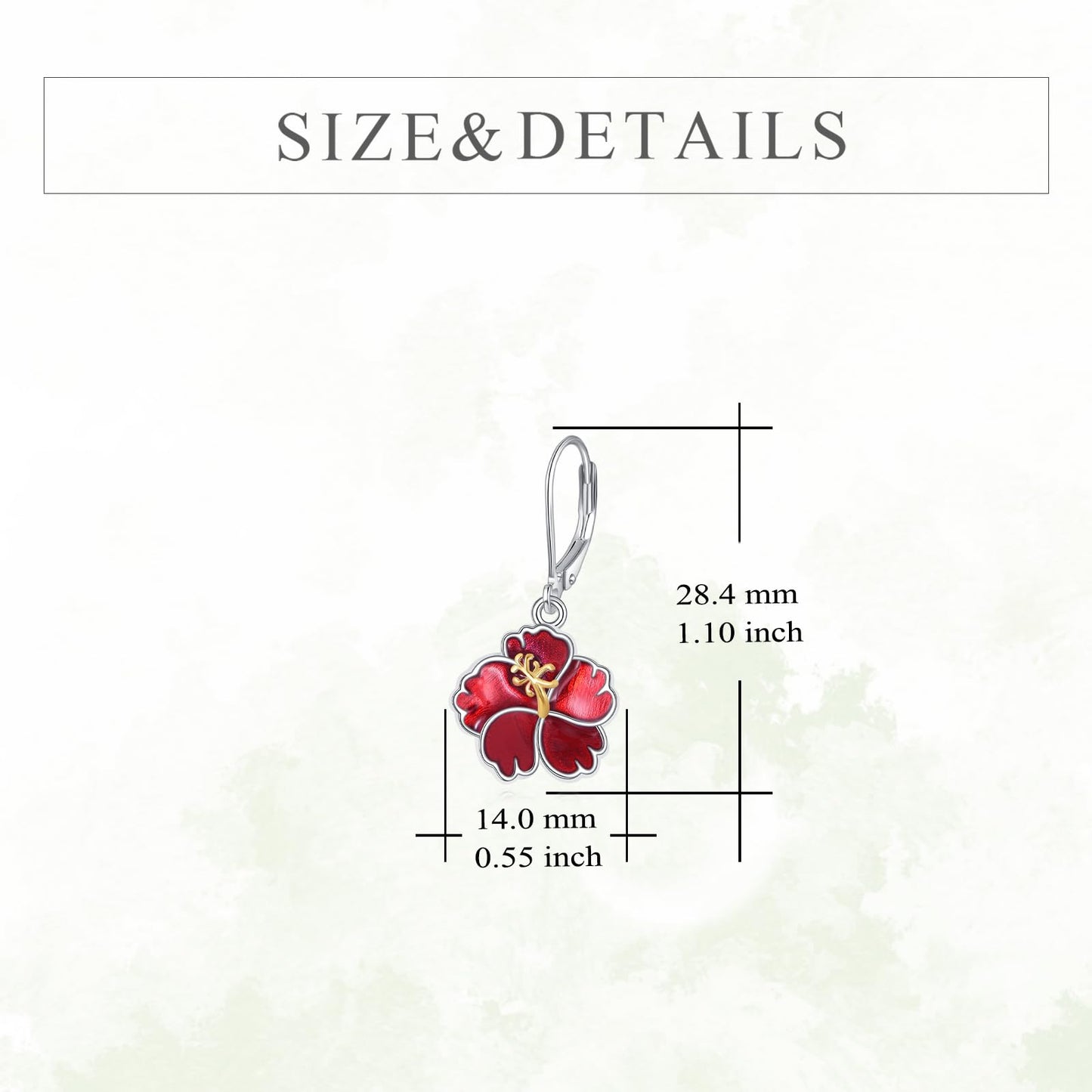 TIGER RIDER Red Peony 925 Sterling Silver Leverback Earrings Flora Jewelry Gift for Women Birthday Christmas