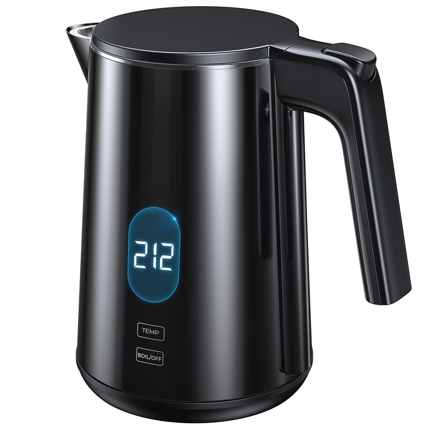 Electric Kettle 1.0L 1200W, 7 Temp Settings, 4H Keep-Warm, Fast-Boil Stainless Steel Electric Tea Kettle, 120V Water Boiler with Auto-Shut Off, Cool Touch PP Exterior for Home Office, Black