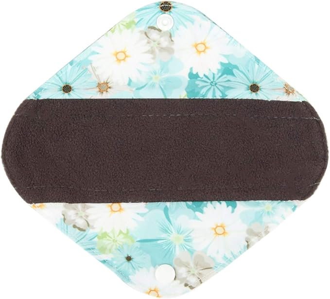 5 Small Panty Liners 1 Wet Bag Cloth Menstrual Pads Reusable Washable (Peacock, S Panty Liners)