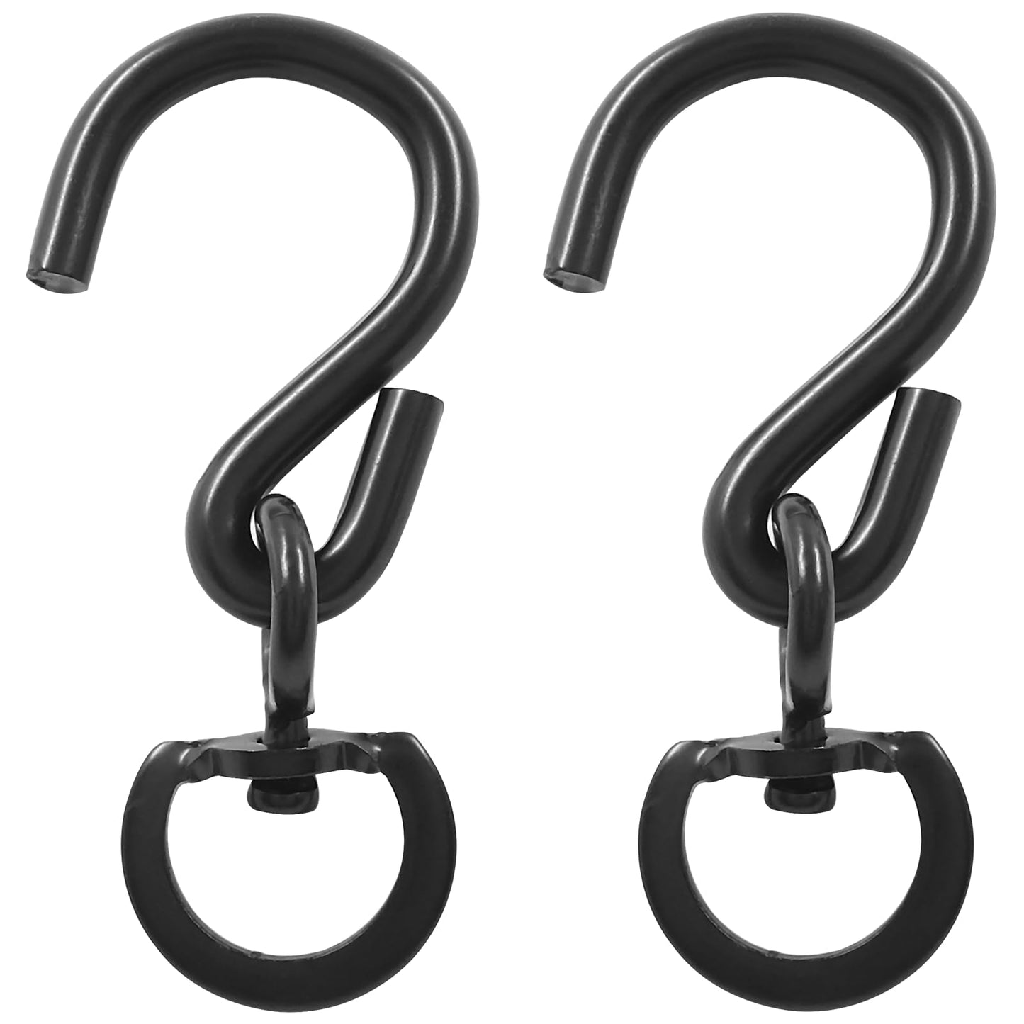 Kyuionty 2PCS Swivel Plant Hanger Hooks, Swivel Extensions Spinners Plant Hooks for Hanging Plants Pots, Bird Feeders (Black)