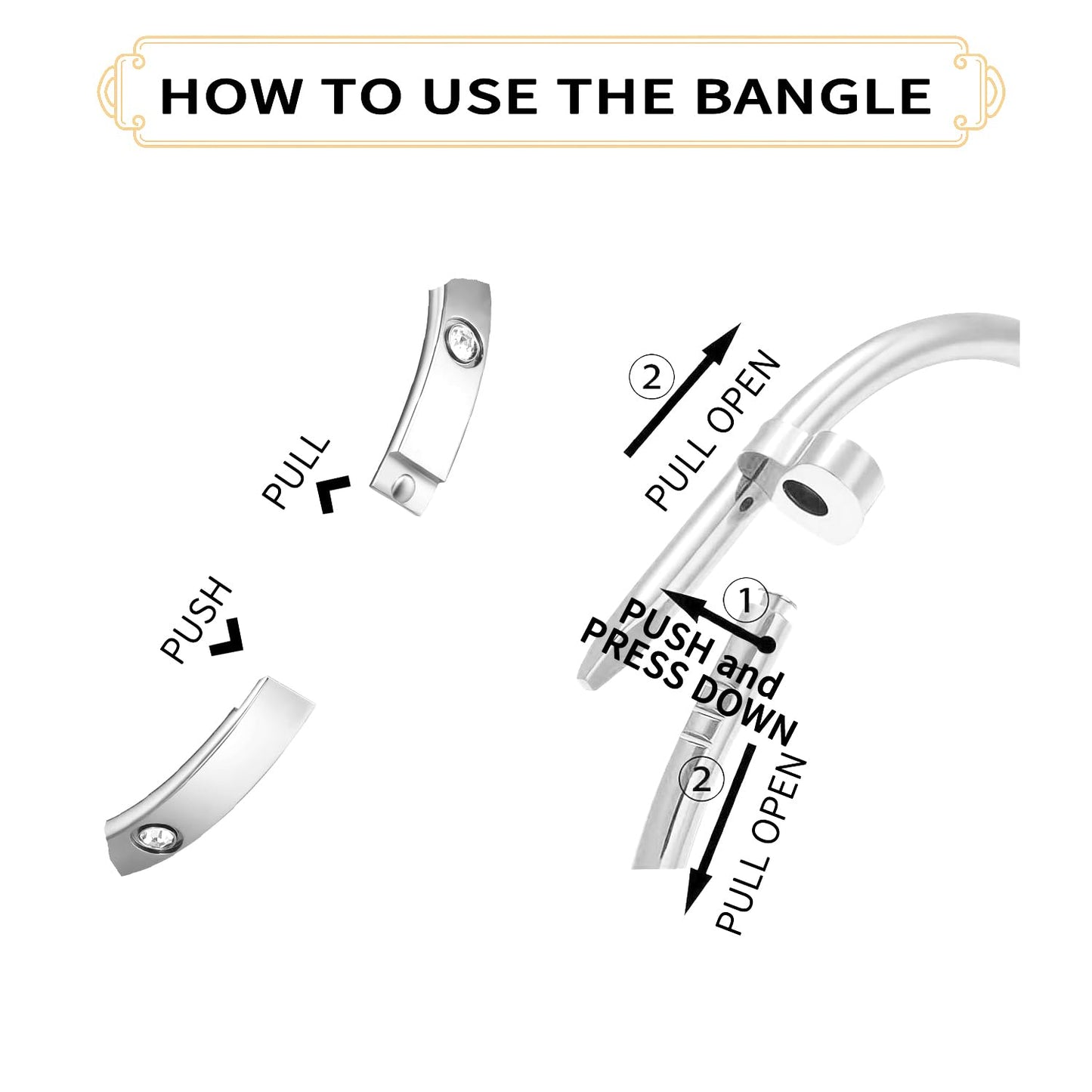 sineed 18K Gold Plated Stainless Steel Love Nail Bangle Clover Bracelet Set Stackable Dupes for Love Trendy Jewelry (White Gold)