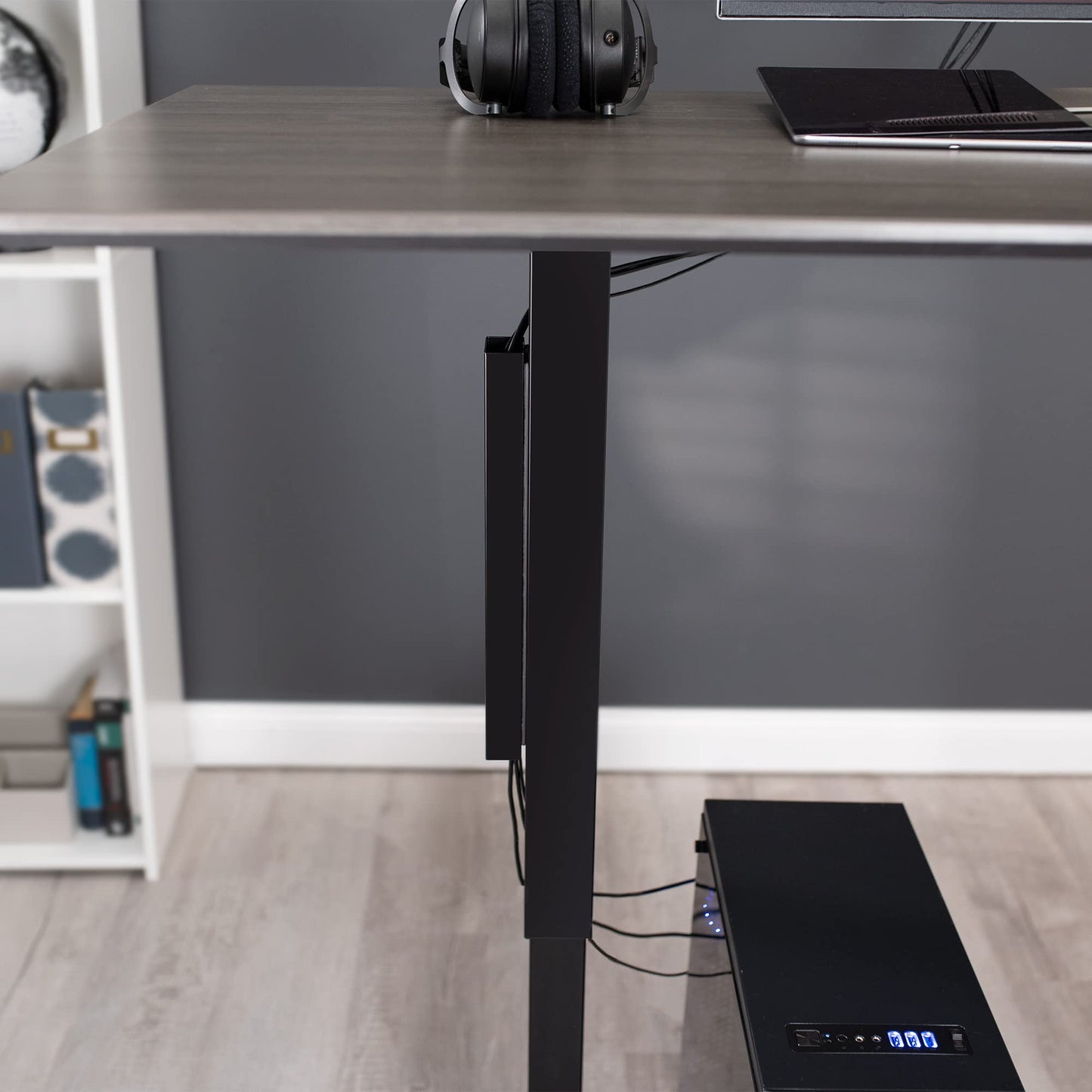 VIVO Steel Magnetic 14 inch Cable Management Channel for Under Desk Leg, No Drill Cord Organizer for Home Office, Black, DESK-AC01-1MB