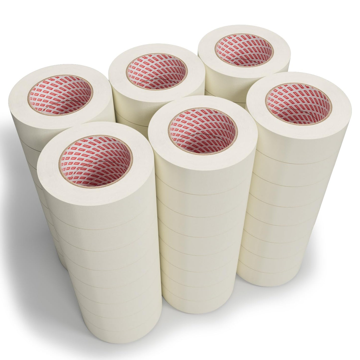 SWRT Masking Tape– 48 Rolls Bulk Pack, 1 Inch Wide x 55 Yards Each (2640 Yards Total), Writable General Purpose Masking Tape for Painting, Labeling & Multi-Surface Projects, Clean Removal & Easy Tear