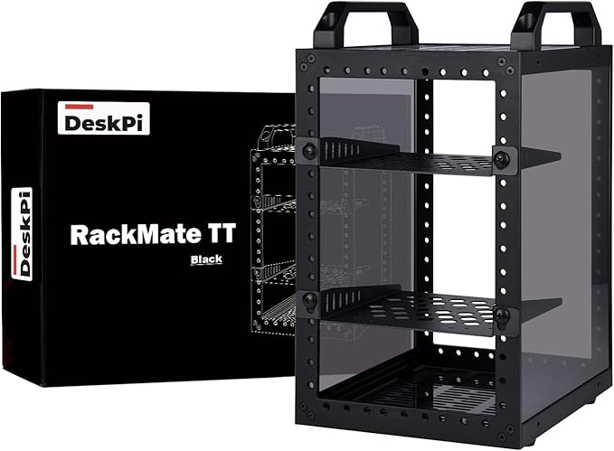 GeeekPi DeskPi RackMate TT Mini Server Cabinet for Mini PC, Network, Servers, Audio, and Video Equipment