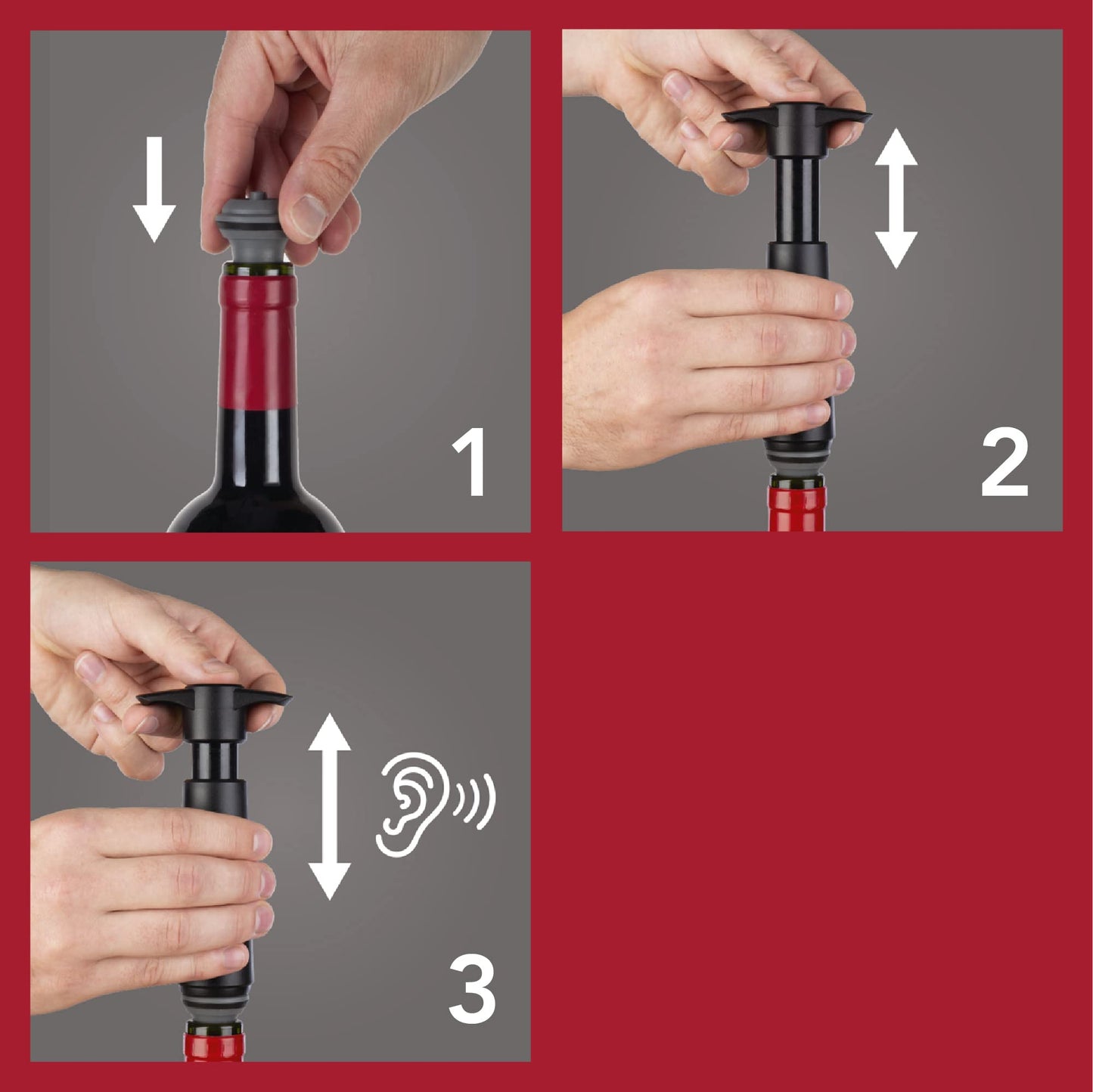 Vacu Vin VACUVIN0881050 Wine Stopper - Gray