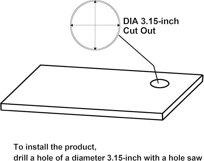 Jgstkcity Pop Up Outlet for Countertop, Flush Mount Tamper Resistant Space Saver Recessed 1875W Grommet,4 Outlets,15Amp Receptacle,ETL Listed,3.15inch Hole,White
