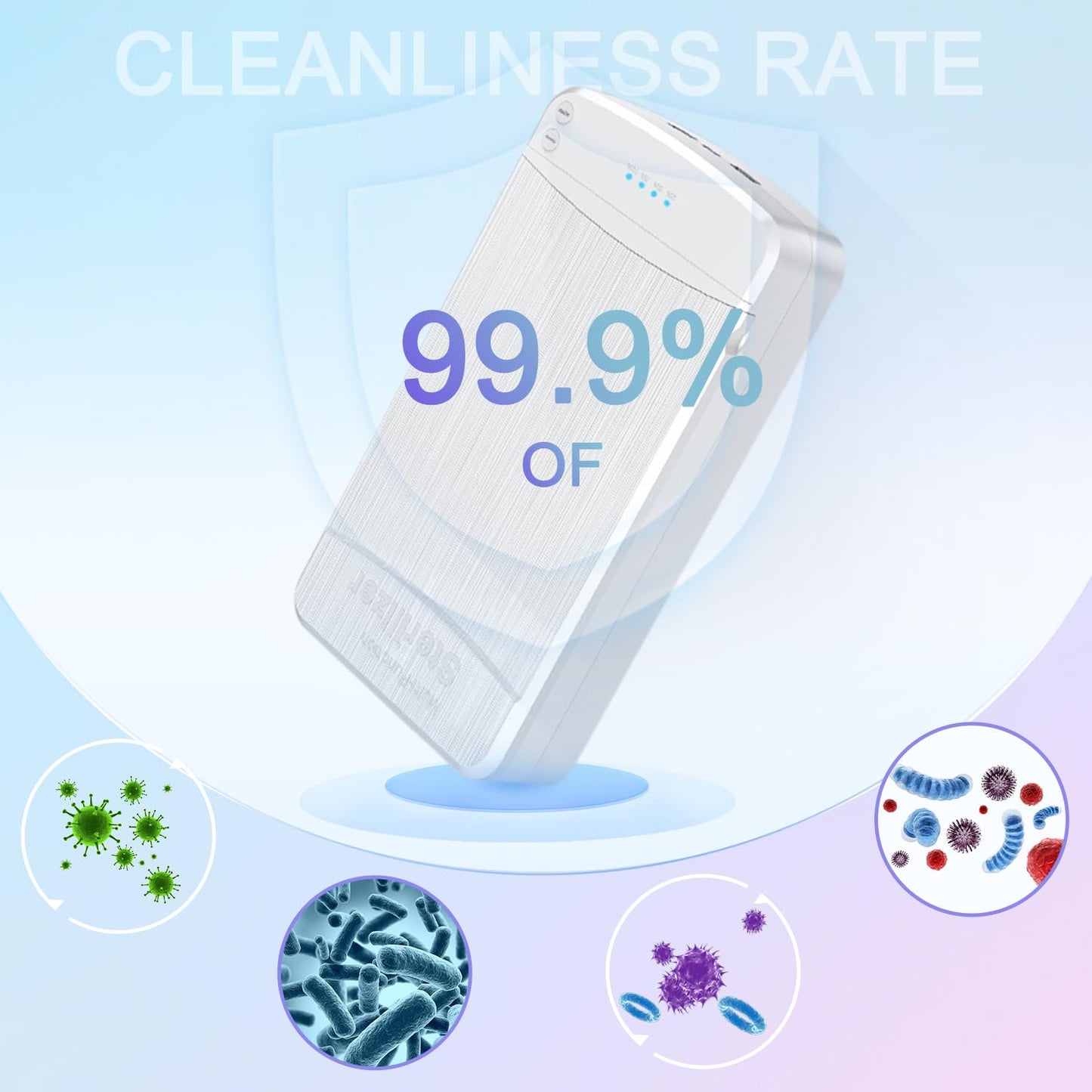 UV Light Nail Tool Cleaner Portable USB Cleaning Box 360° UV Cleaning Container Multi-function Aromatherapy Cleansing Box Manicure Tools Clean Machine for Nails Supplies Salon Phone Glasses White