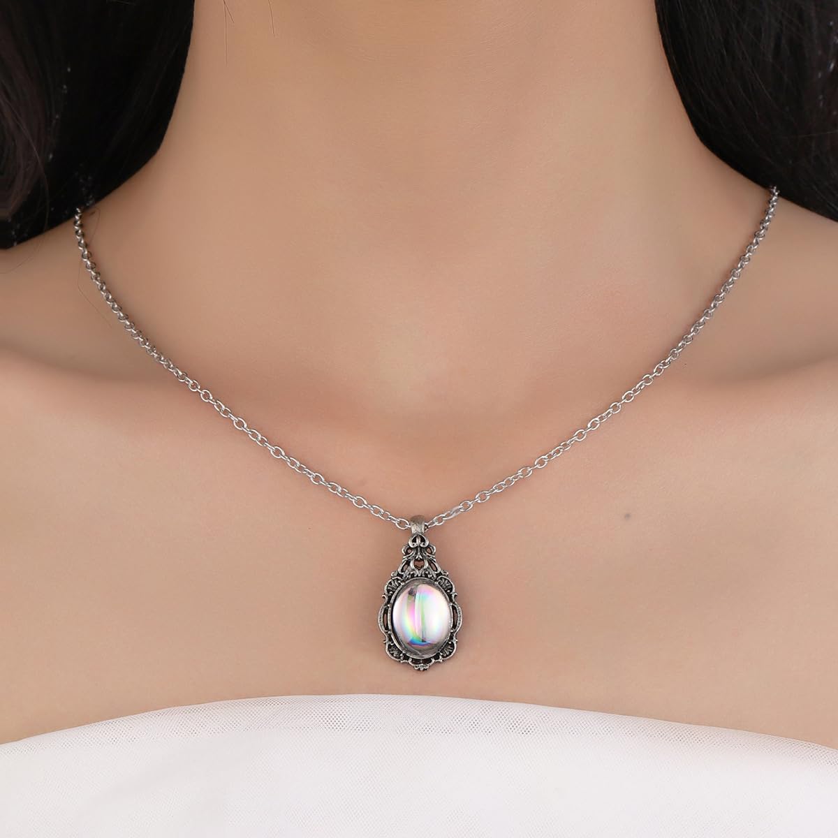 Vintage Moonstone Necklace for Women - Moonstone Pendant & Gemstone Necklace Gift for Her