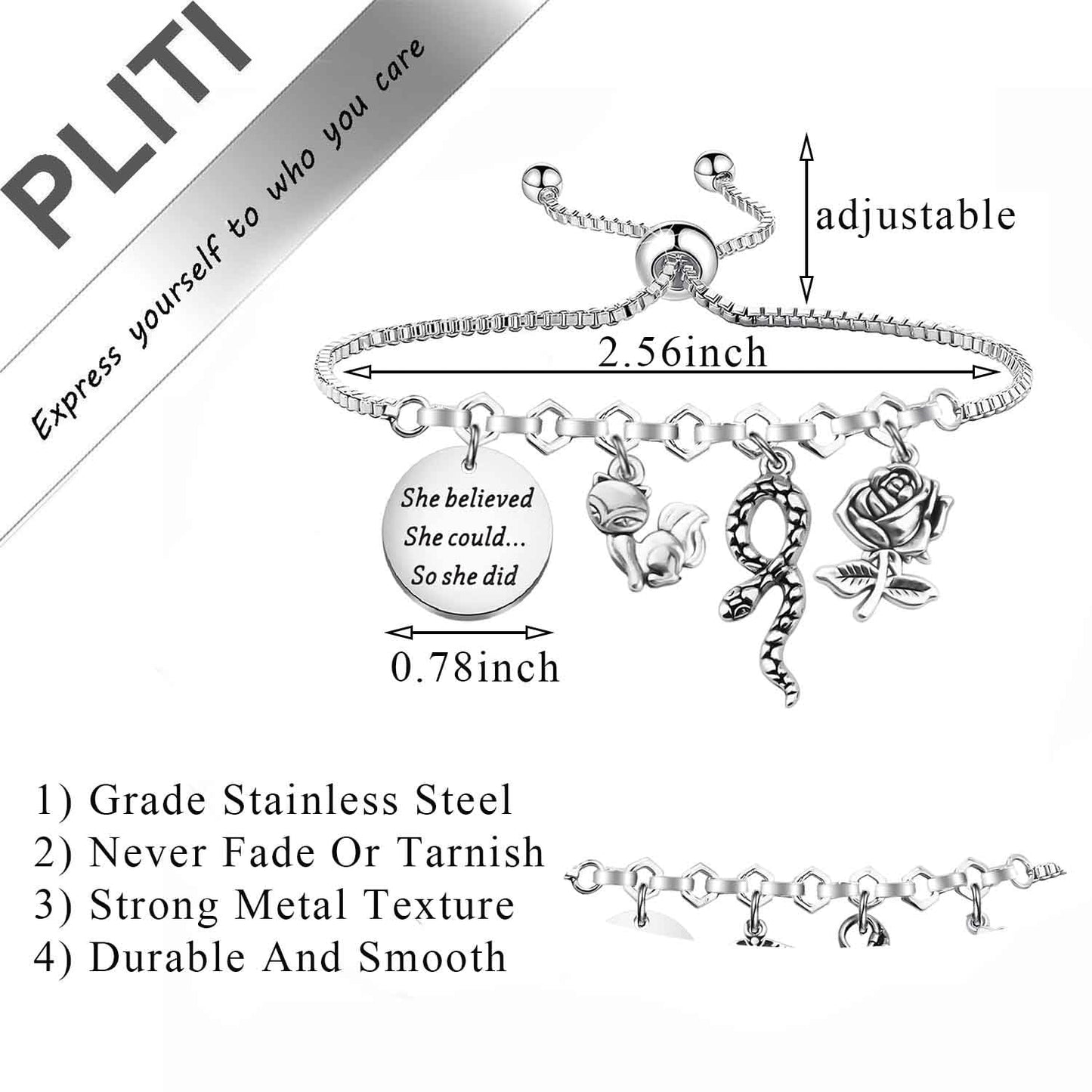 PLITI Prince And Fox Gift Prince Rose Gift She Believed She Could So She Did Prince Book Inspired Bracelet For Fans (believed prince bg)