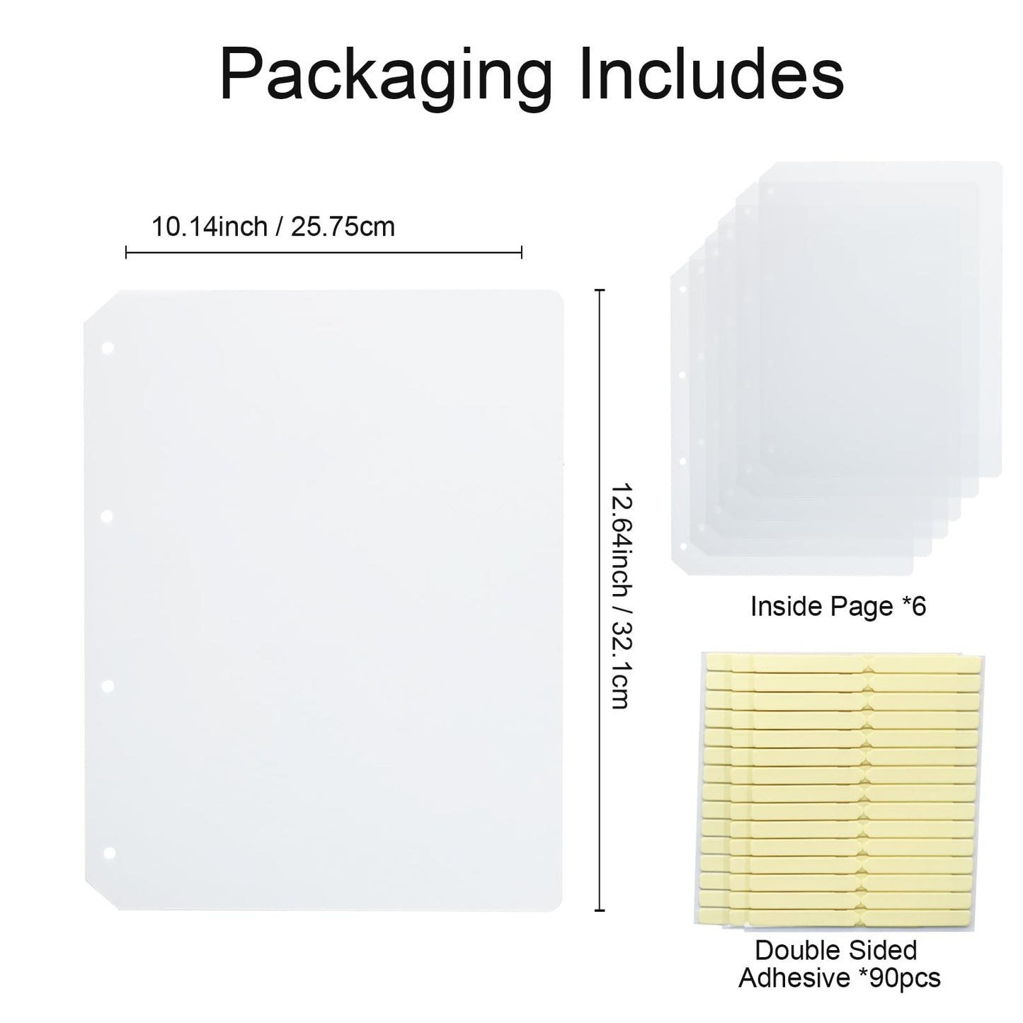 Yazikisa Large Press on Nail Organizer Book Insert Pages 6 Sheets Fake Nails Storage Insert Page Acrylic Salon Display Supplies Removable with Double-Sided Adhesive A4 Size
