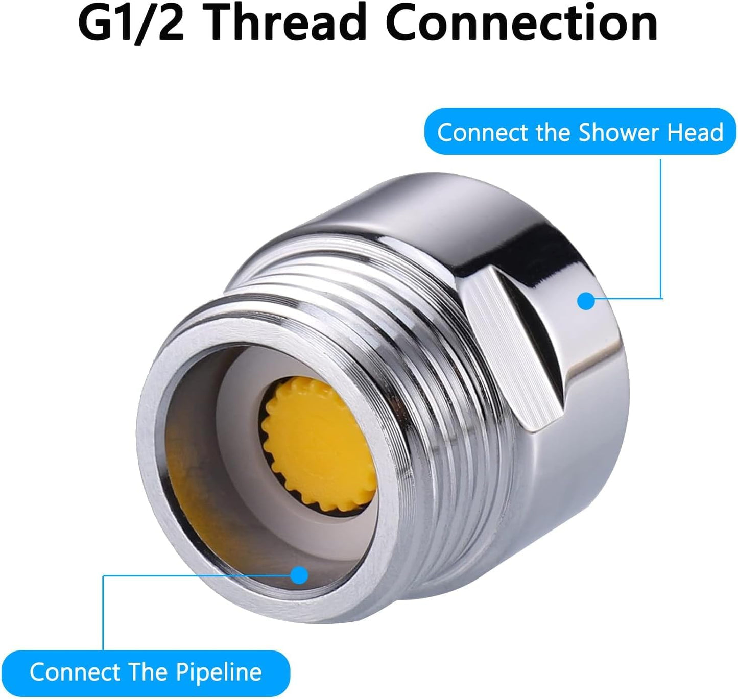 Bestgle 2 Sets 7 Shower Flow Reducer Limiter Set, Water Flow Saver Adapter 1/2 Inch Flow Restrictor, Control Valve for Fixed Shower Head Handheld Shower 1.2/1.5/1.8/2/ 2.2/2.5 GPM