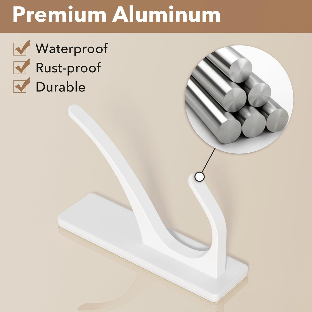 White Self Adhesive Hook (10 Count)