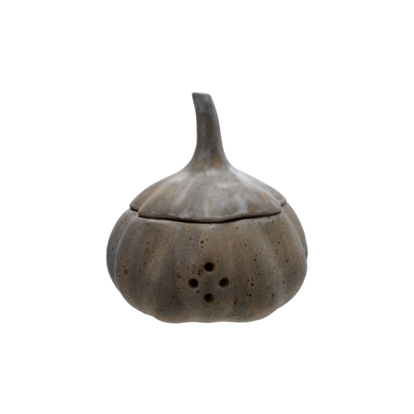Creative Co-Op Stoneware Garlic Shaped Garlic/Onion Keeper, Matte White