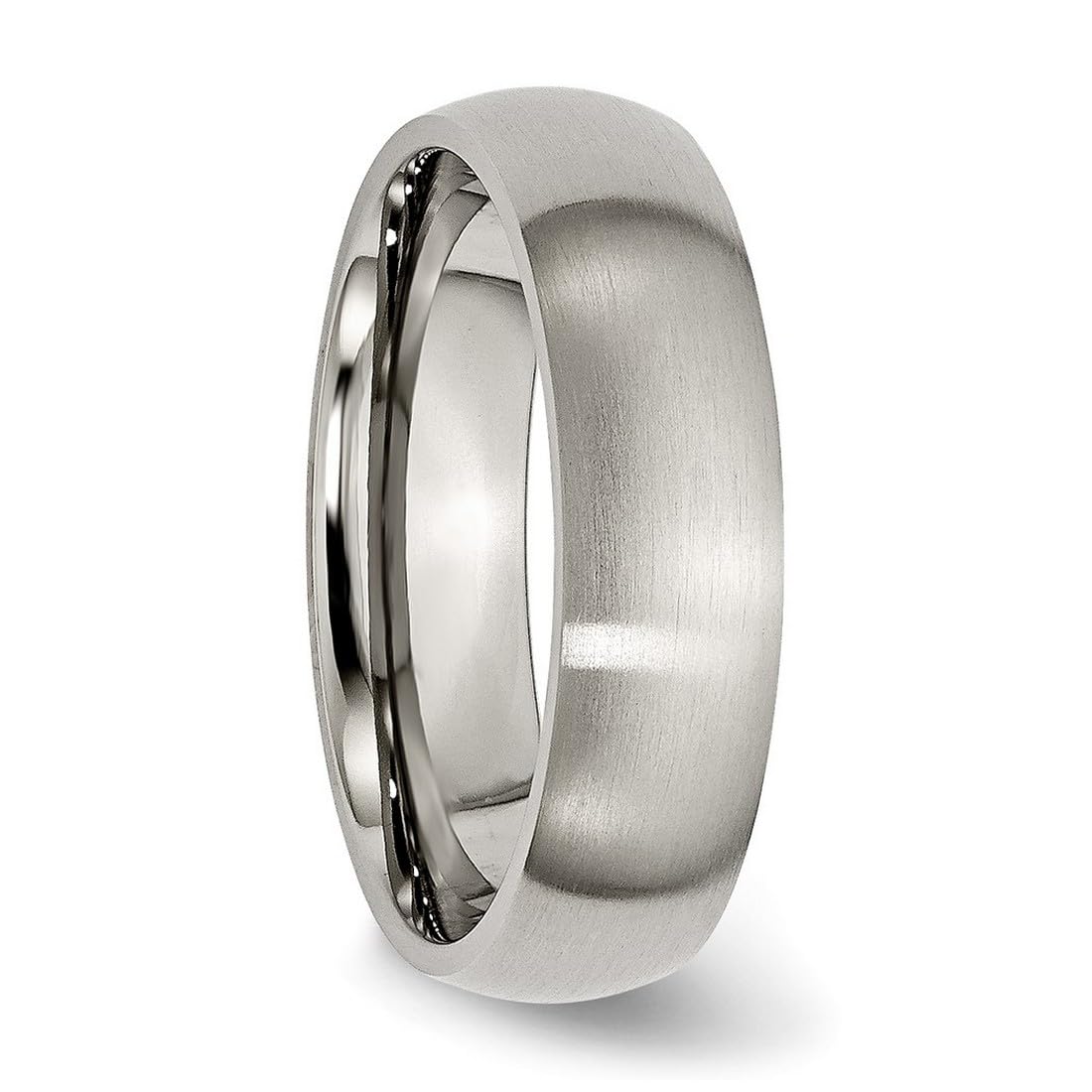 Chisel Titanium Half Round 6mm Brushed Band Ring Size 10 Ring for Women and Men