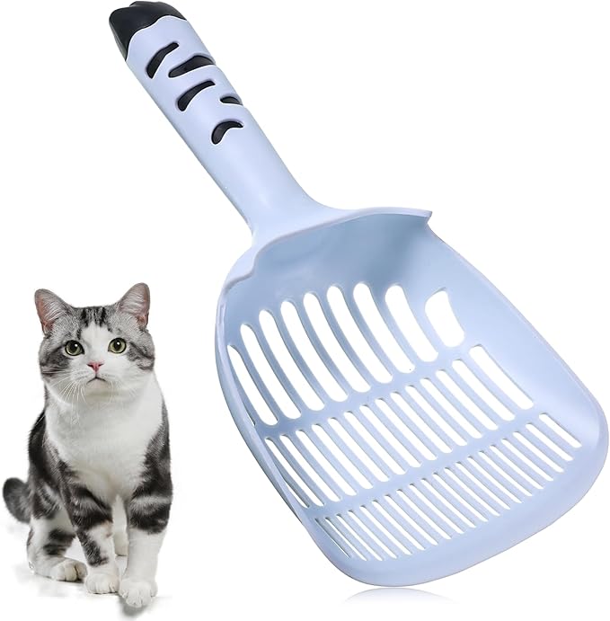 FdcZeyxior Cat Litter Scoop, Cat Scooper for Litter Box Cats and Dog Poop Collector Plastic Kitty Litters Scoop Deep Shovel with Thin Sifting Holes for Home Litters Box