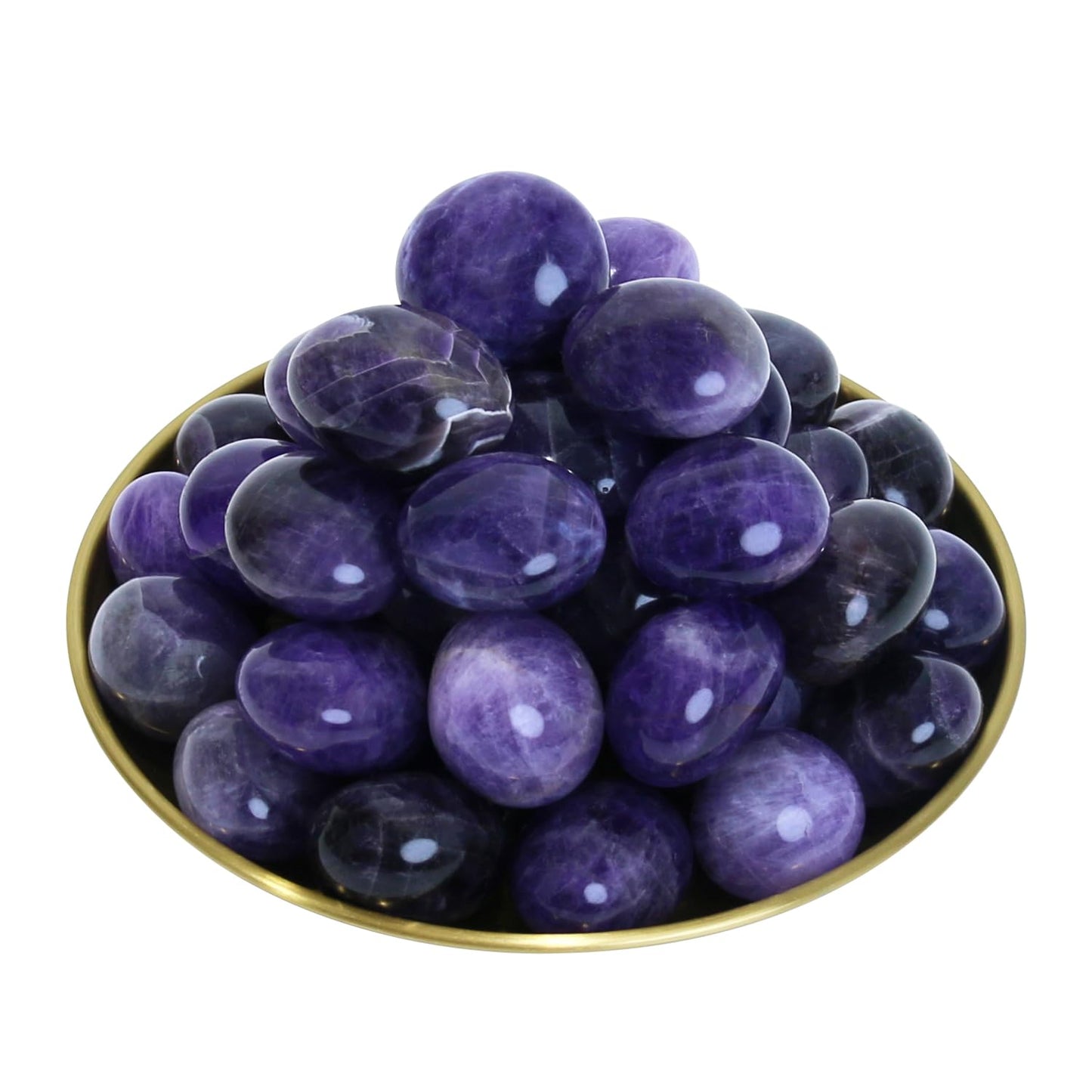 Namzi Brazilian Tumbled Polished Natural Amethyst Crystals Stones, Amathesis Crystal, Raw Amethyst, Healing Crystals Gemstone Quartz Bulk for Wicca, Healing Energy, Witchcraft Supplies(10 Pce)
