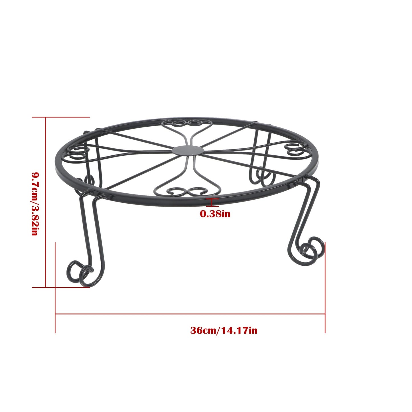 LiGuVCY Outdoor Metal Plant Stand, Black Ironwork Flower Stand, 2PCS