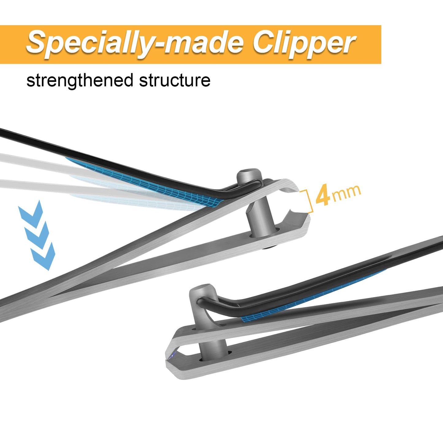 Foldable Long Handle Toenail Clippers Scissors, Include Magnifier, Foldable Handle, Wide Jaw Opening, Design for Seniors, Overweight, Hip and Waist Patients | Easy to Carry (With Magnifier, 24Inch)