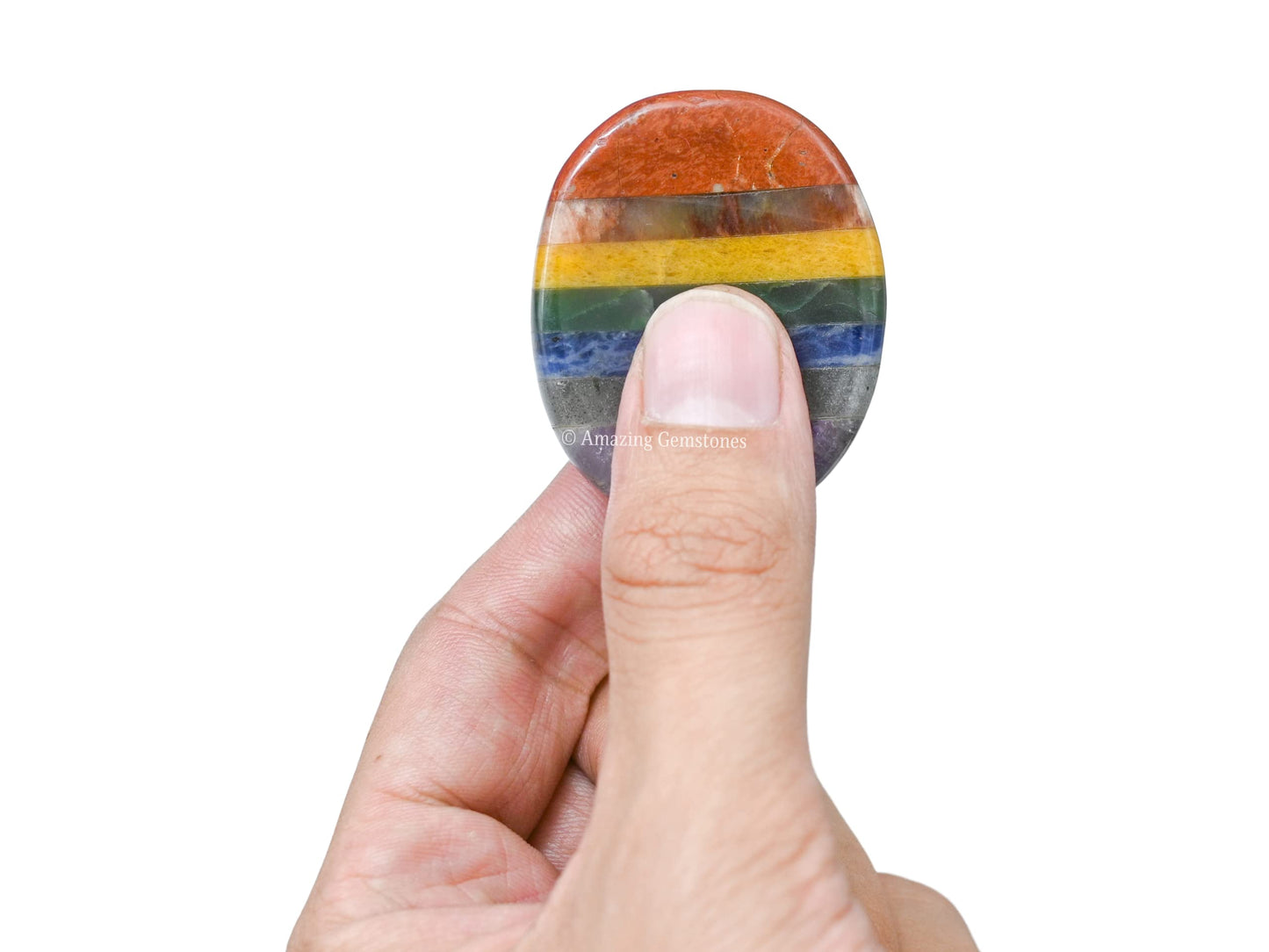 Amazing Gemstone 7 Chakra Worry Stone Meditation Crystals and Healing Stones