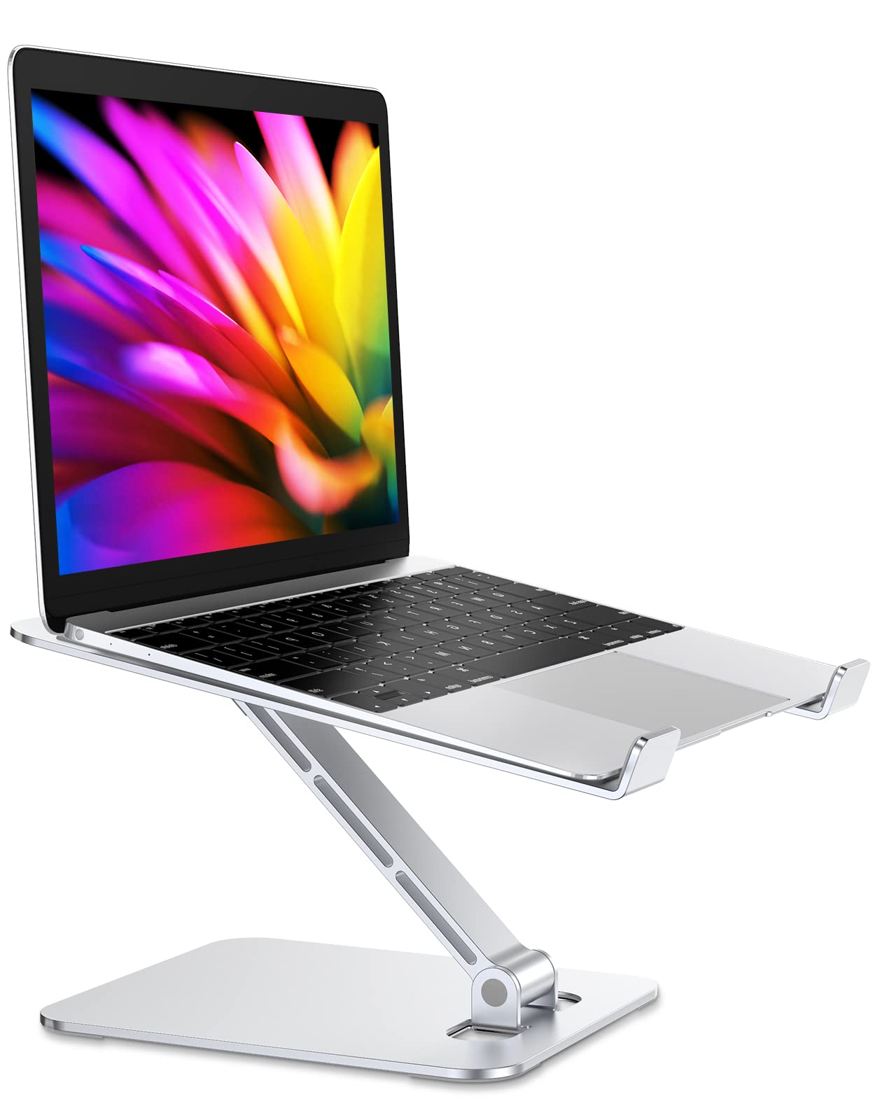 RIWUCT Foldable Laptop Stand, Height Adjustable Ergonomic Computer Stand for Desk, Aluminum Portable Laptop Riser Holder Notebook Mount Compatible with MacBook Pro Air, HP, Dell 10-16"
