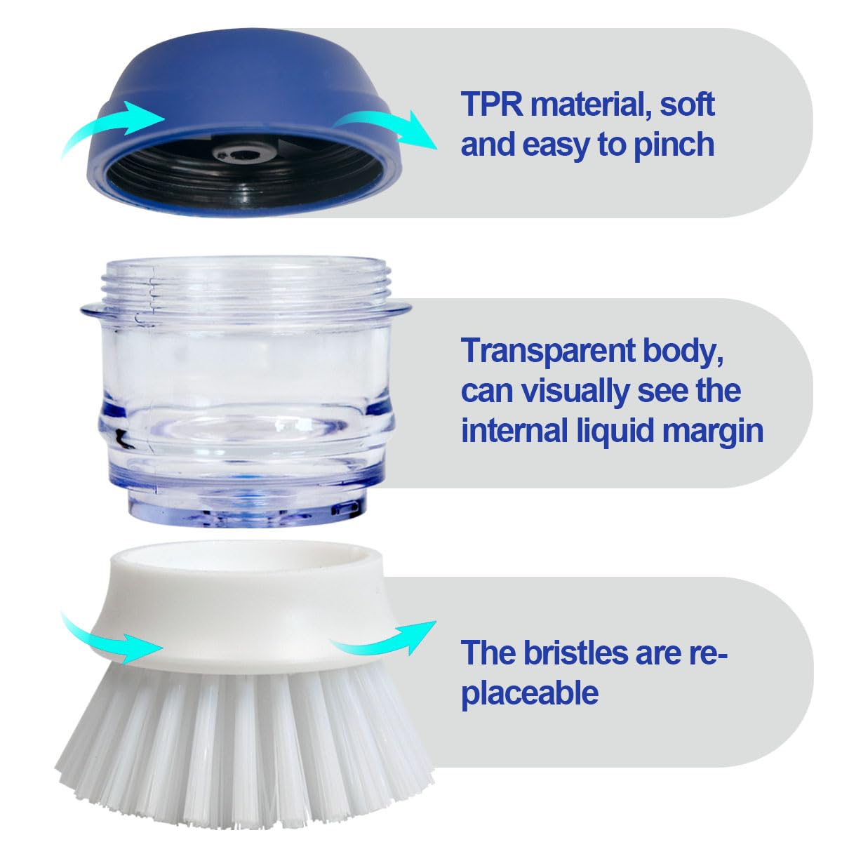 CELOX Soap Dispensing Dish Brush with Holder, Dish Scrub Brush with Holder