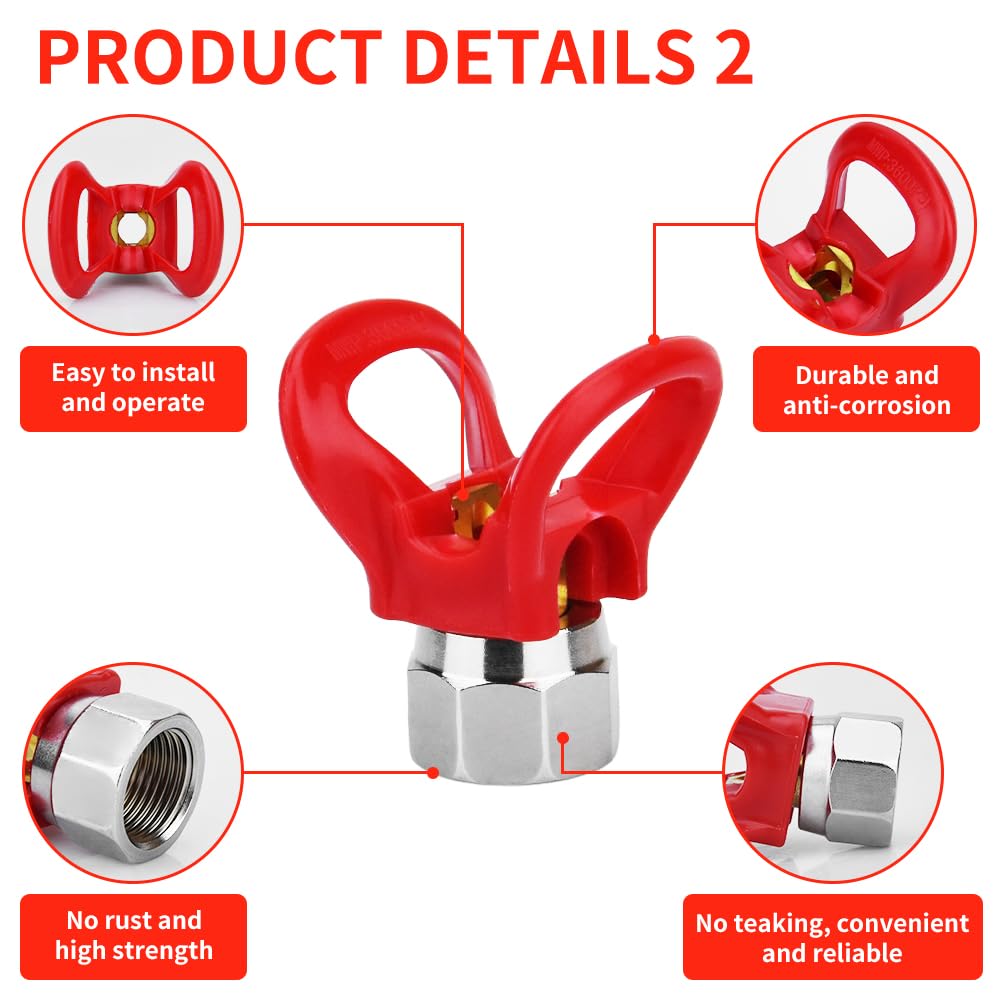 10 Pieces Airless Paint Sprayer Gun Accessory Set Equipped with 2 Extension rods 6 Spray Tips and 2 Nozzle Seats Suitable for Home Renovation .（109, 211, 313, 415, 517, 623）