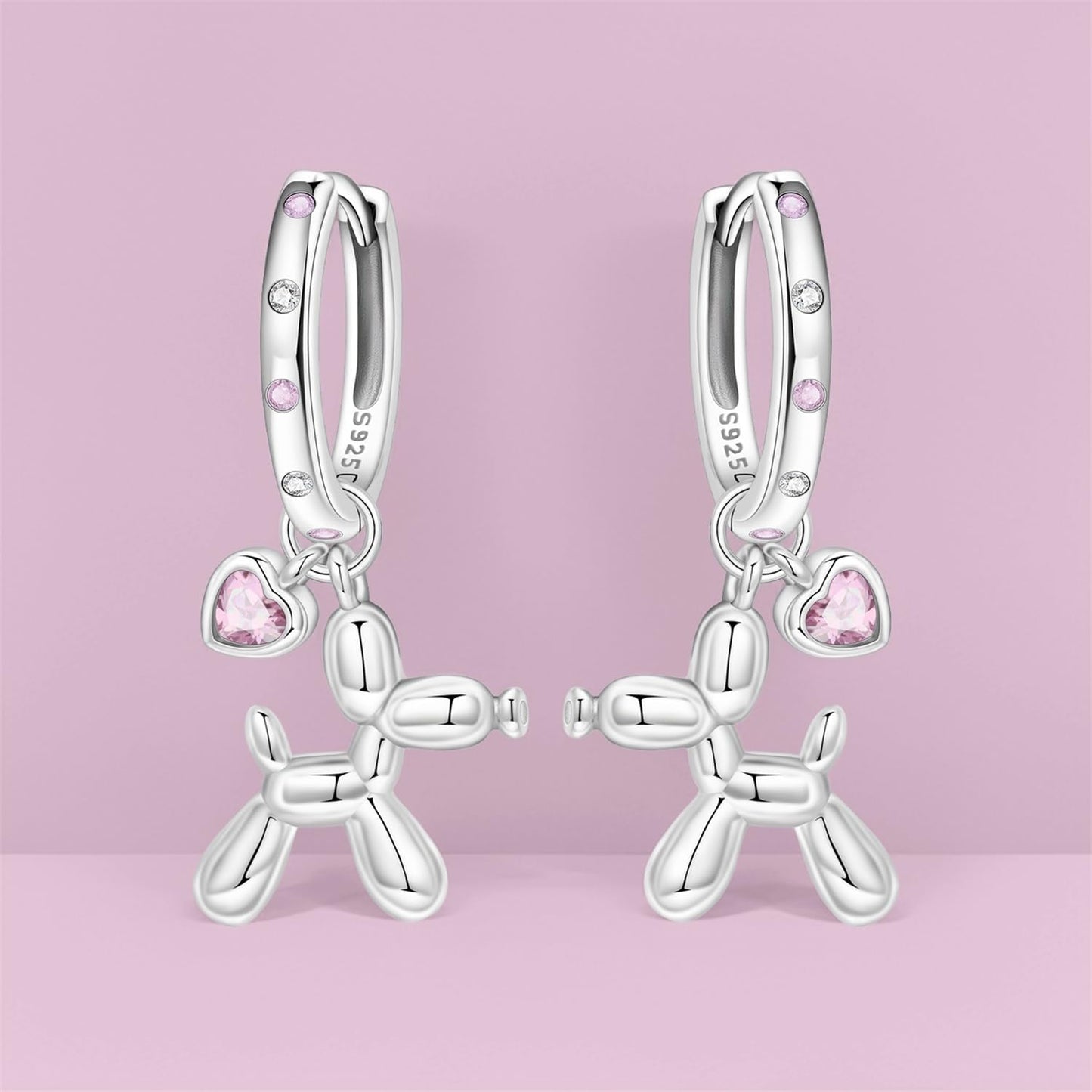 Cycuff 925 Sterling Silver Hoop Earrings Colorful Cubic Zirconia Jewelry Drop Earrings for Women Set Earring Presents for Her