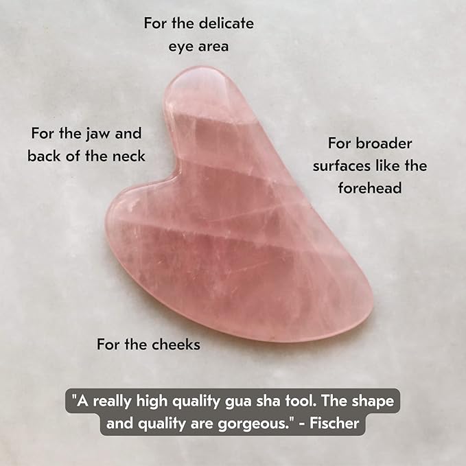 Mount Lai Rose Quartz Gua Sha Facial Tools – The Stone of Love – Face & Body Guasha Tools for Self-Care, Massager for Sculpting, Muscle Tension Relief & Puffiness Reduction