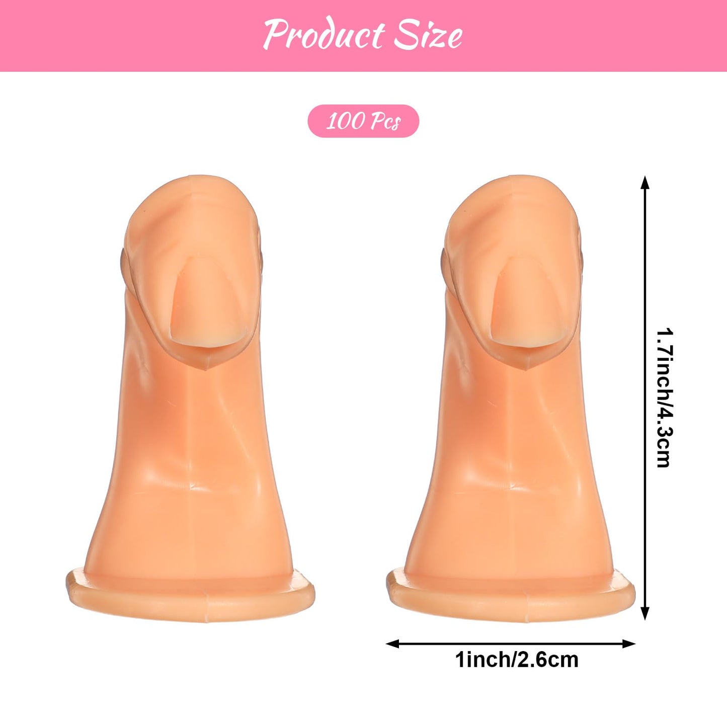 100 Pcs Practice Fingers, DIY Nail Art Training Fingers, Nail Decoration Training Fingers for Nail Art Beginners, Lovers and Salon Artists