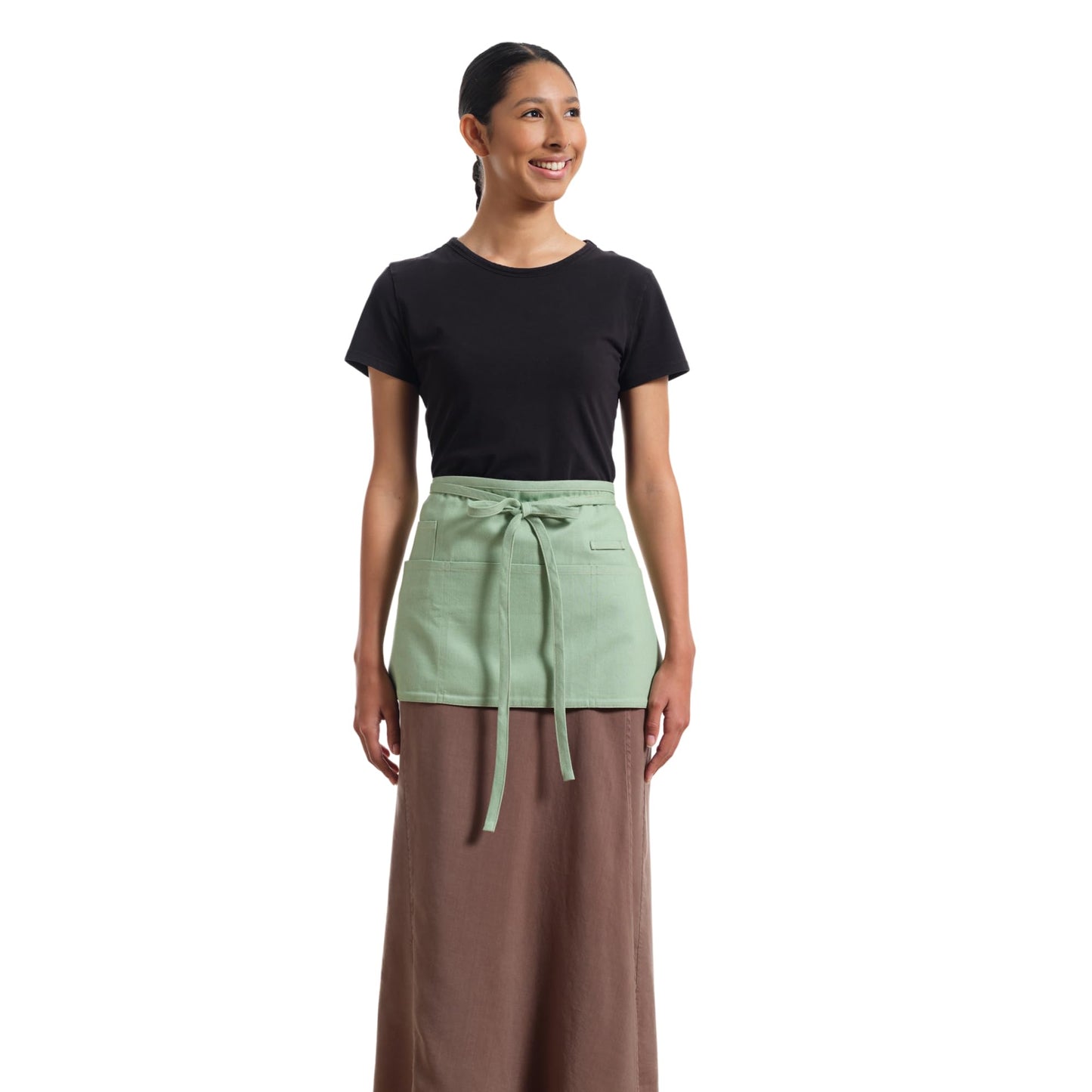 MEEMA Chef Waist Apron Cotton Fabric |Washable & Breathable Waitress & Server Half Aprons for Women with Pockets & Long Waist Straps | Cooking, Baking, Grilling & Crafting