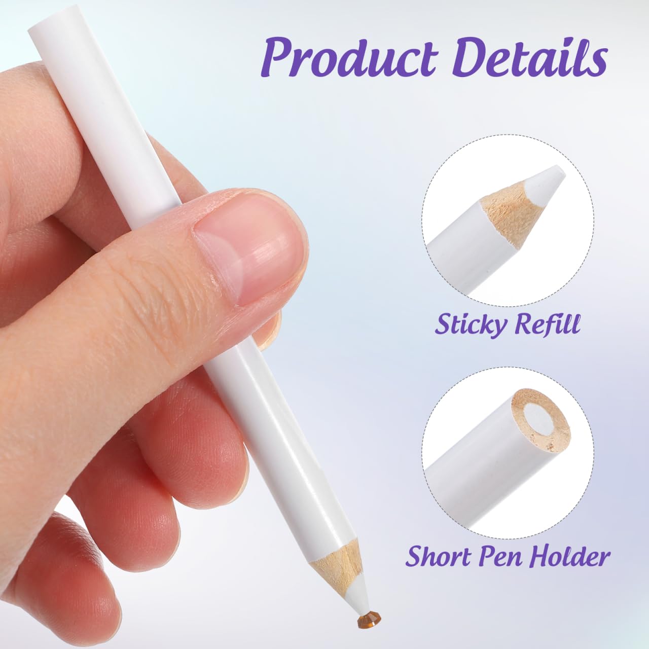 GALPADA 30pcs Rhinestones Pen Dual-ended Wax Nail Art Tool for Easy Gem Application for Nail Decoration and Jewelry Crafting
