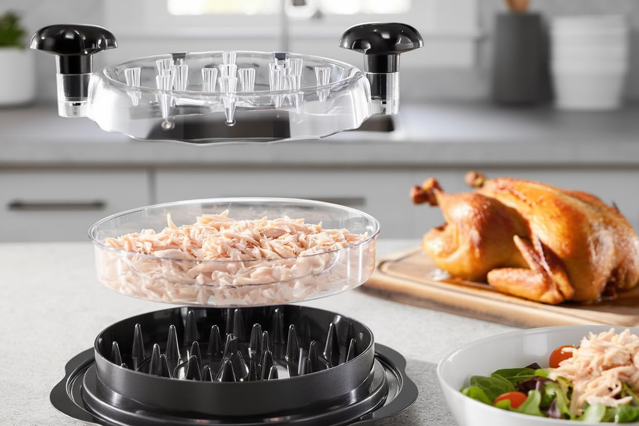 UPGRADED Chicken Shredder Pro 11” – for Meal Prep, Time Saving Chicken Breast Shredder Tool Twist, Meat Shredder, Strong Anti-Slip Strip, Ergonomic Handle, BPA Free, Suitable for Pork Beef Chicken