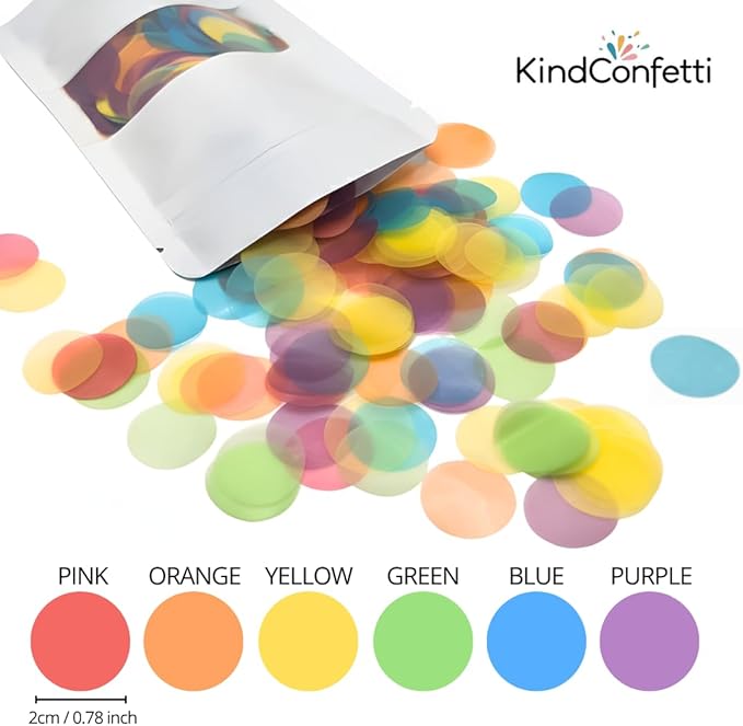Rainbow Confetti Biodegradable Rice Paper Confetti for Birthday Parties, Weddings & Photoshoots – Eco-Friendly Multicolor Tissue Paper Alternative, Filler for Confetti Cannons, 150G 20000 Pcs