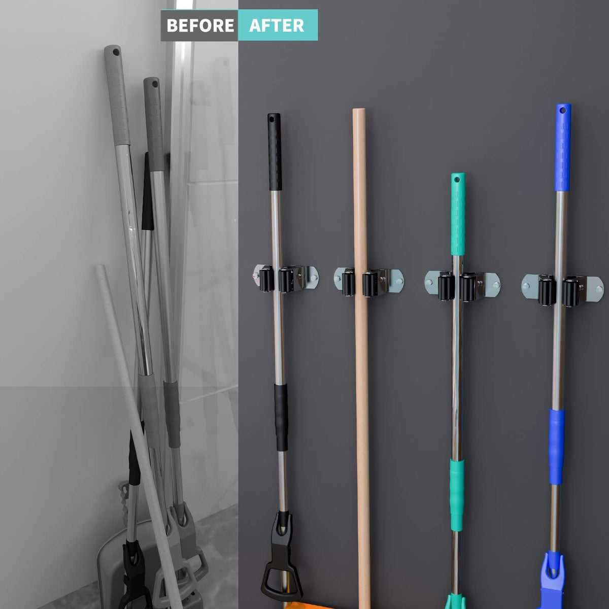 Broom Holder Wall Mount (4 Count)