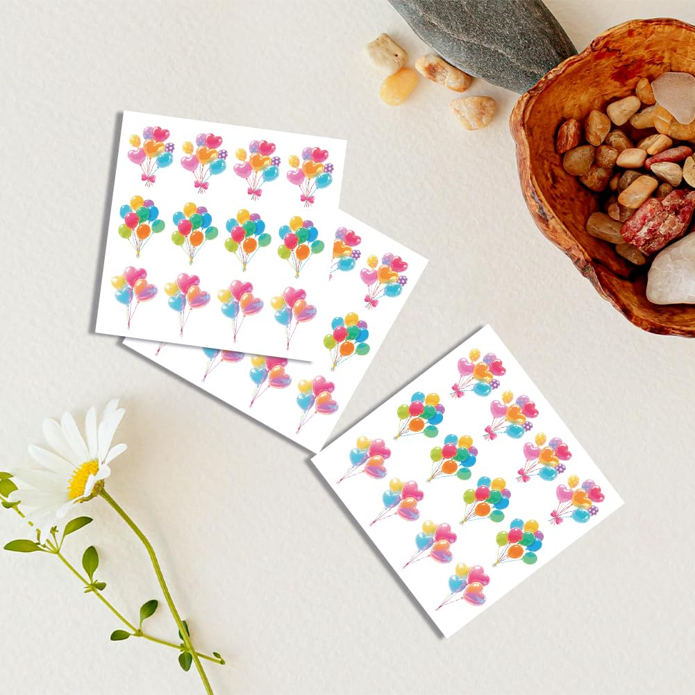 Hobbspring 240Pcs Balloon Stickers Self-Adhesive Paper Decorative Stickers Waterproof Love Balloons Planner Decals for Party Gift Scrapbook Calendar Journals Crafting Decor
