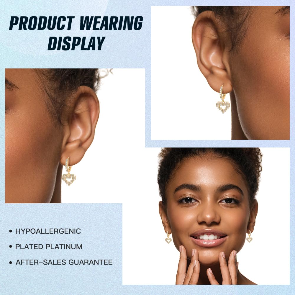 Cycuff 925 Sterling Silver Hoop Earrings Colorful Cubic Zirconia Jewelry Drop Earrings for Women Set Earring Presents for Her